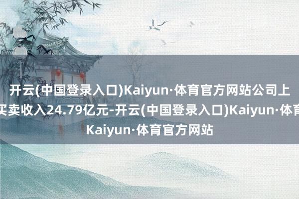 开云(中国登录入口)Kaiyun·体育官方网站公司上半年兑现买卖收入24.79亿元-开云(中国登录入口)Kaiyun·体育官方网站