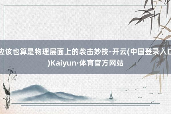 应该也算是物理层面上的袭击妙技-开云(中国登录入口)Kaiyun·体育官方网站