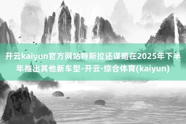 开云kaiyun官方网站特斯拉还谋略在2025年下半年推出其他新车型-开云·综合体育(kaiyun)