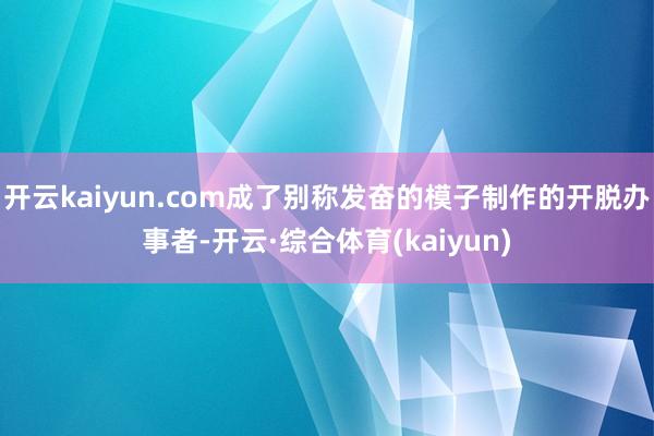 开云kaiyun.com成了别称发奋的模子制作的开脱办事者-开云·综合体育(kaiyun)