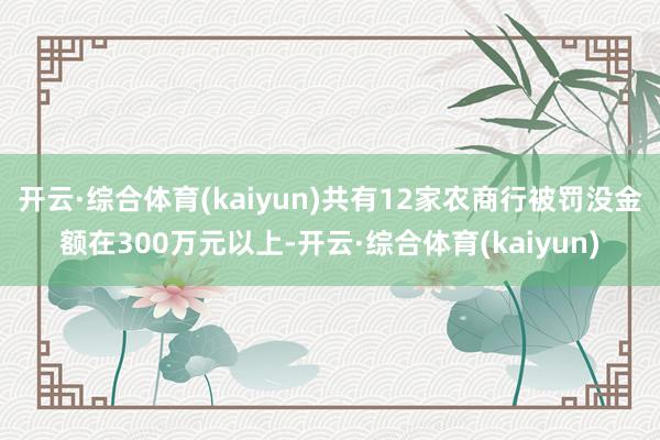 开云·综合体育(kaiyun)共有12家农商行被罚没金额在300万元以上-开云·综合体育(kaiyun)