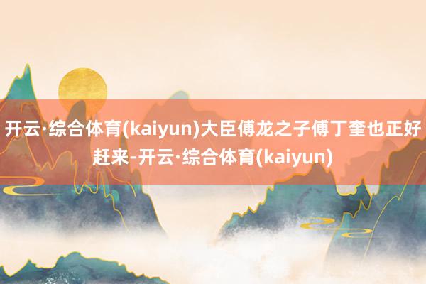 开云·综合体育(kaiyun)大臣傅龙之子傅丁奎也正好赶来-开云·综合体育(kaiyun)